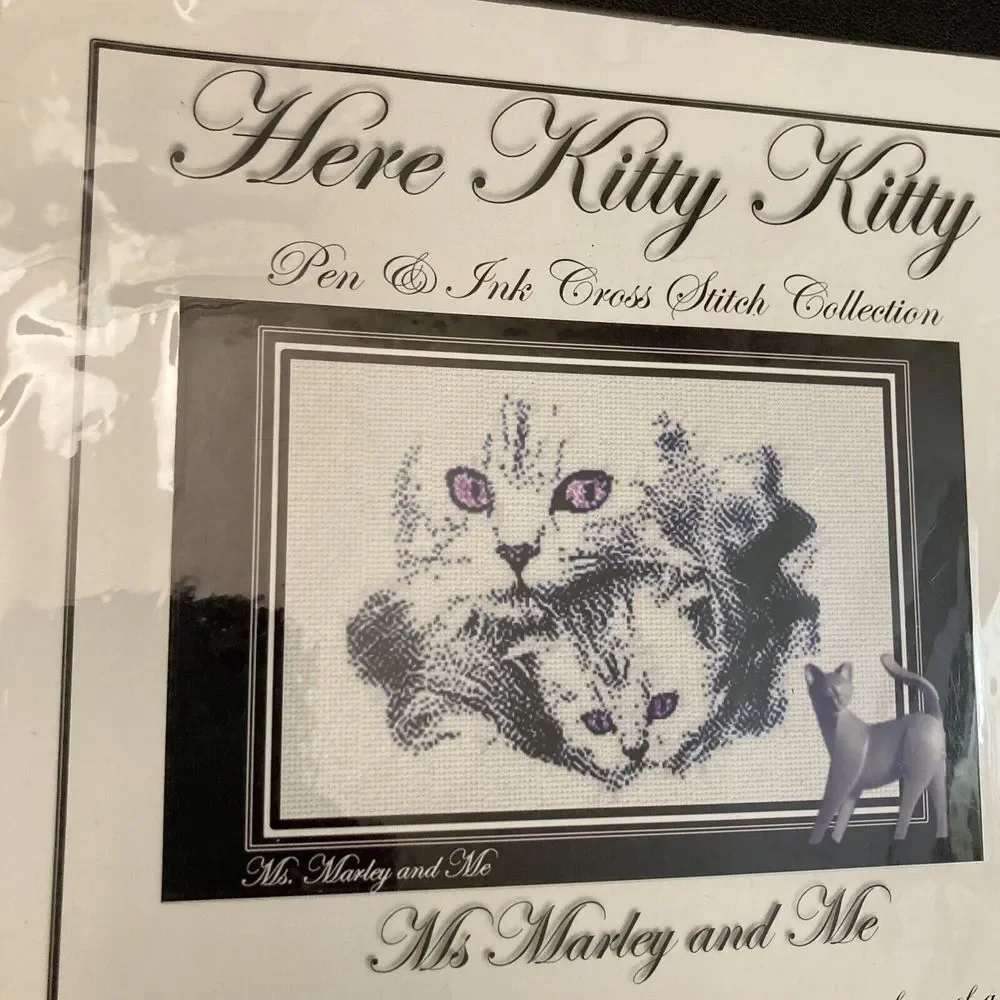 Ronnie Rowe Cross Stitch Cat Designs‎ Ms Marley Pen & Ink NEW Pattern Sealed